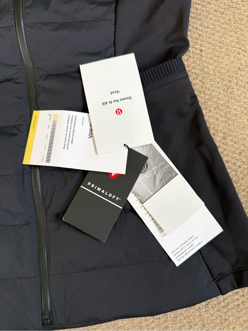 Lululemon Down For It All Vest Insulated Full Zip Black Size 6 NWT Primaloft - Picture 4 of 8